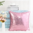 thumbnail image 4 of Unique Bargains Sparkling Sequin Decorative Throw Pillow Cover 16" x 16" Pink, 4 of 8