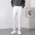 thumbnail image 3 of Pantalones de verano negros para hombre, pantalones de traje fluidos drapeados para hombre, 9 reseñas de ropa de diseñador recortada, muchos pantalones de moda, sastrería, 3 of 5