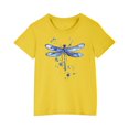 thumbnail image 1 of HVOBBTY Haut Décontracté à Manches Courtes pour Tout-Petits, T-shirt Imprimé Mode Col Rond Manches Courtes Jaune, 4 Ans, 1 of 4