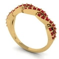 thumbnail image 2 of 0.495 ctw Wedding Band for Women - 14K yellow Gold Simulated Ruby Stackable Eternity Ring, 2 of 6