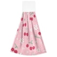 thumbnail image 7 of Yayeee Kitchen Hanging Hand Towels Set of 2 with Loop Bathroom Absorbent Tie Towel, Pink Cute Cherry Pattern, 7 of 7