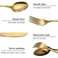 thumbnail image 7 of Jeaker Gold Silverware Set 60 Piece Stainless Steel Flatware Set, Knives Forks Spoons Cutlery Set Service for 20, 7 of 7