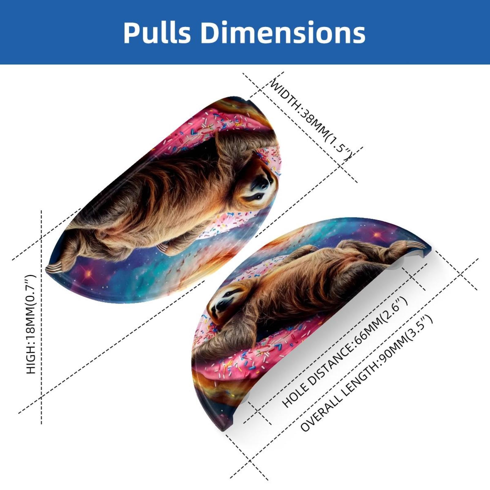 PhooArto 6 Pcs Cup Drawer Pulls, Sloth Lying Donut Galaxy Shell Shape Handles Cabinet Knobs for Dresser Cupboard Closet Wardrobe with Screws