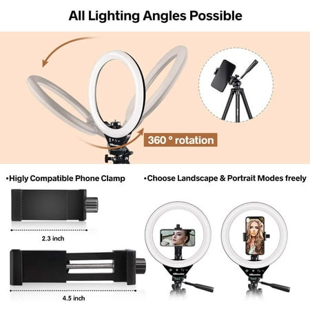 light vlogging ubeesize halo selfie holder makeup stand led ring phone