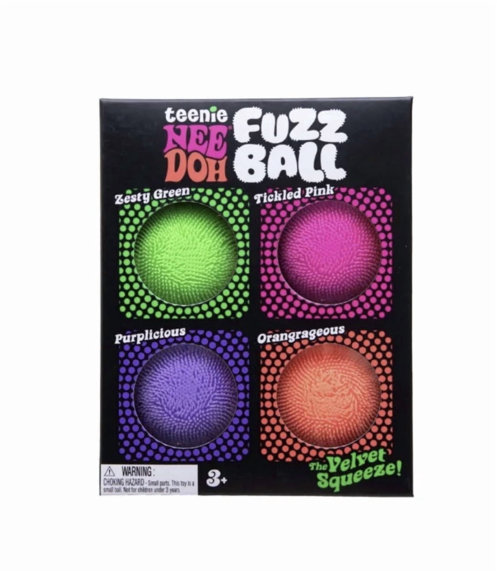Needoh fuzz ball 4 pack and doughnut holes 4 pack - set massage ball stress relief set