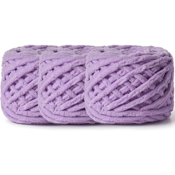 3 Pack Plush Chenille Chunky Yarn 100g (49.2yd) - Fluffy Velvet Yarn Crochet for Blanket Knitting and Crocheting - Baby Yarns for Crocheting Soft - Amigurumi Yarns