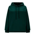 thumbnail image 6 of Htigea Women Pullover Sweatshirt Long Sleeve Hoodies Kangaroo Pocket Fleece Basic Sweater Green L, 6 of 8