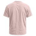 thumbnail image 6 of Sewkxo Men's Linen Shirts Short Sleeve Casual Shirts Button Down Shirt for Men Beach Summer Shirt,Pink M, 6 of 8