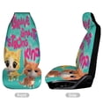 thumbnail image 3 of Super Kitties Car Seat Covers Nonslip Elastic Front Seat Protector Fashion Prints Seat Mat Cover Universal for Most Cars, Suvs, Truck, Vehicle Interior Decor Gifts 1PCS, 3 of 6