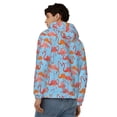 thumbnail image 4 of Goofa Flamingo Pattern Mens Full-zip Hoodie, Zip-up Pullover Hooded Sweatshirt, Kangaroo Pocket Hoodie Ideal for Daily Wear, Travel, and Home-Large, 4 of 5