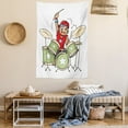 thumbnail image 2 of Drums Tapestry, Cartoon Style Anime Style Inspired Boy Drummer Rocking on Stage Urban Feels, Wall Hanging for Bedroom Living Room Dorm Decor, 40W X 60L Inches, White and Multicolor, by Ambesonne, 2 of 5