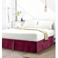 thumbnail image 2 of Elegant Comfort® Luxury 1500 Series Wrinkle Resistant Egyptian Weave Quality STRIPE Bed Skirt / Dust Ruffle - Pleated Tailored 14inch Drop, Queen , Burgundy, 2 of 5