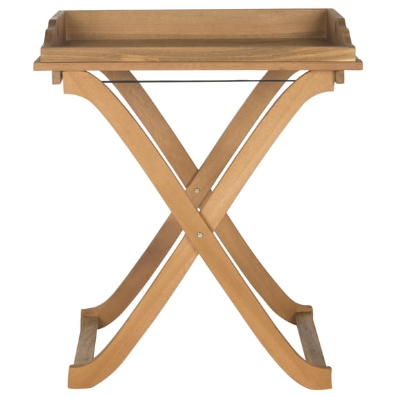 Safavieh Covina Outdoor Tray Table w/ Removable Top - Teak Brown