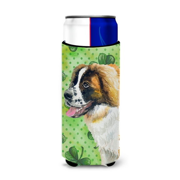 Carolines Treasures BB9853MUK Saint Bernard St Patricks Michelob Ultra Hugger for slim cans  Slim Can multicolor
