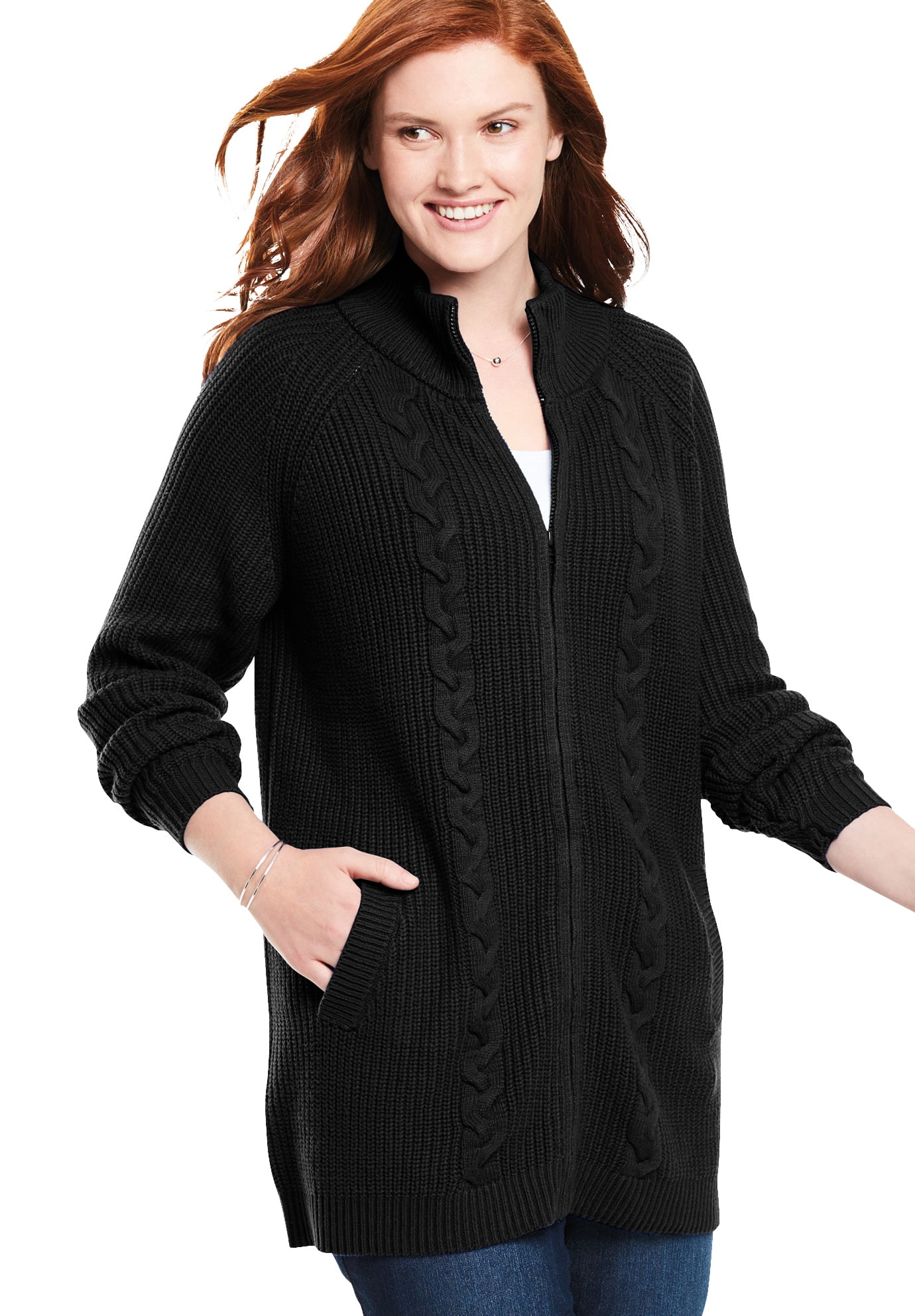 walmart women's plus size cardigan sweaters