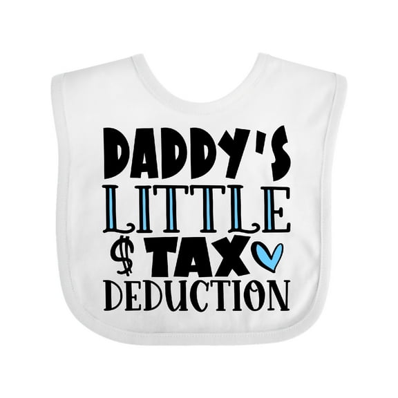 Inktastic Daddy's Little Tax Deduction Blue Hearts Boys or Girls Baby Bib