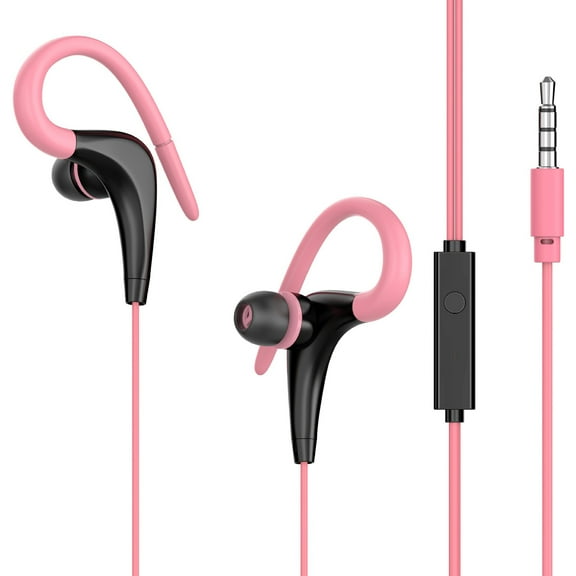 Jangslng Wired Earphone Sensitive Noise Reduction Comfortable 3.5mm Stereo Ear Hook Earbud for Calling