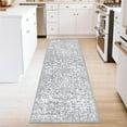 thumbnail image 4 of Findosom 2'x6' Vintage Runner Rug 0.4" Distressed Hallway Rug Non Slip Laundry Runner Rug Decor Rug Washable Runner Rug Kitchen Floor Mat Entryway Rug Runner for Laundry Room Kitchen Entryway,Gray, 4 of 7