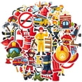 thumbnail image 2 of 35pcs-50pcs Cartoon Firefighter Stickers Emergency Stickers Funny Children Stickers for Luggage Laptop, 2 of 9