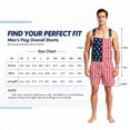 thumbnail image 2 of Fortwear Anniversary Mens American Flag Overalls Shorts Jumpsuit 4th of July Bib Coveralls, 2 of 9