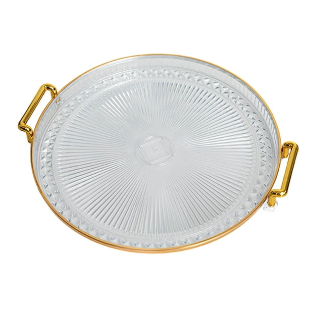 Bandeja de postre de frutas, bandeja decorativa, bandeja de desayuno nórdica, bandeja redonda para servir para fiestas, mesa, dormitorio, baño, almace Borrar A