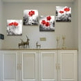 thumbnail image 5 of Wall art 4Panel Modern Salon Theme Black and White Plant The red flower Flower Abstract Painting Still Life Canvas Wall Art for Home Decor Flower Canvas Print Wall Art Painting For Living Room Decor, 5 of 6