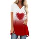 thumbnail image 2 of Puntoco Liquidación de blusas cortas para mujer, blusa informal con cuello en V y manga corta raglán con estampado frontal corto y espalda larga a la moda para mujer, 2 of 4