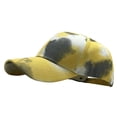 thumbnail image 4 of Women Mens Cotton Tie Low Profile Baseball Cap Yellow+White Yellow+White, 4 of 5