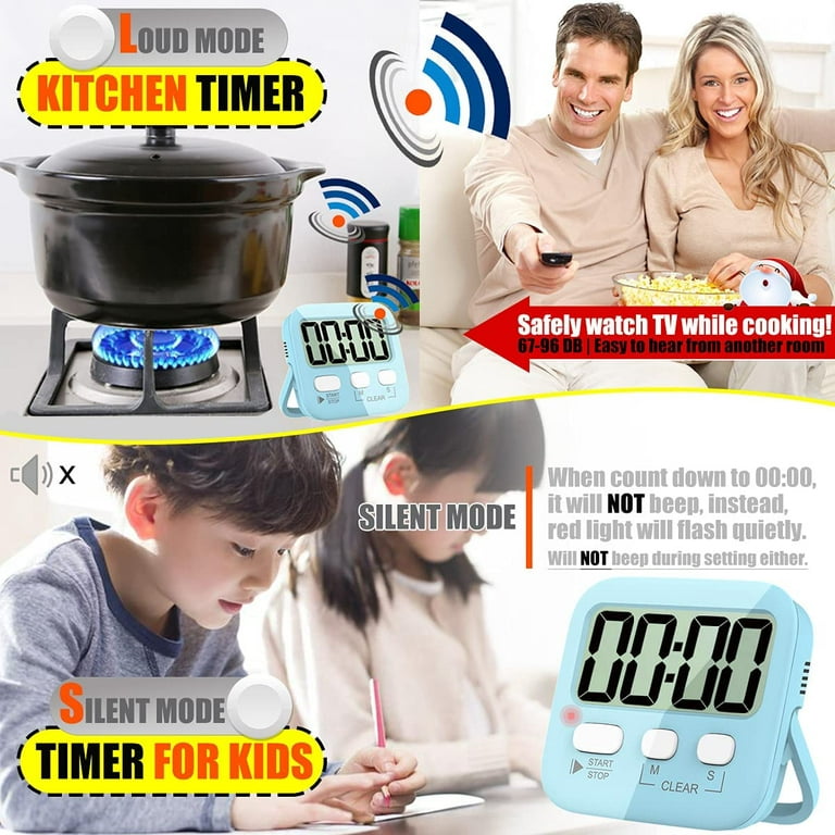Timer, Timer for Kids, Kitchen Timer, 2 Pack Digital Timer for
