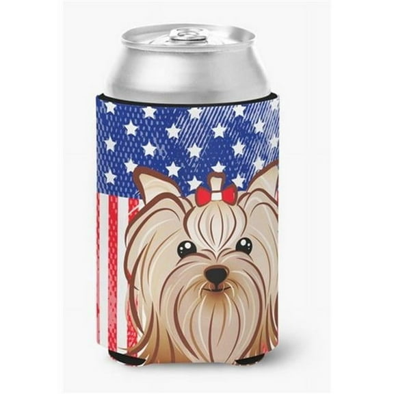 American Flag & Yorkie Yorkishire Terrier Can or Bottle Hugger
