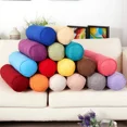 thumbnail image 4 of Almohada de color sólido redonda extraíble y lavable para la espalda, cojín para cama, soporte para la cabeza, las piernas y la columna de viaje ligera, 4 of 5