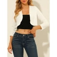 thumbnail image 5 of DARING DIVA Women's Elegant Bolero Shrug Lace Insert Crop Cardigan M White, 5 of 6