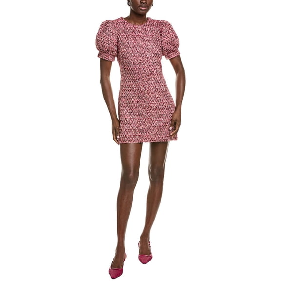 Endless Rose womens  Tweed Puff Sleeve Mini Dress, xs, Pink