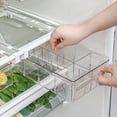 thumbnail image 2 of Refrigerator Drawer Organizer, Pull Out Shelf Storage Transparent Organizer for Egg, Fruit, Vegetable, Seafood, Meat, Fit All Fridge Shelves, 2 of 7