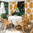 thumbnail image 3 of Outdoor Curtains for Patio Waterproof Yellow Dahlia Flowers Indoor/Outdoor Curtain Tiebacks Grey Floral Privacy Curtain Sun Block Grommet Drapes for Pergolas Gazebo Porch Balcony 2 Panel 54x108 Inch, 3 of 9