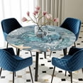 thumbnail image 5 of Elastic Fitted Round Tablecloth, Blue Turtle Coastal Waterproof Stretch Table Cover for 45"-54" Tables, Summer Beach Ocean Starfish Coral Washable Outdoor Tablecloths for Patio, Picnic, Camping, 5 of 9