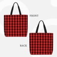 thumbnail image 2 of Fotbe Retro red and Black Houndstooth Bolsa Tote con Estampado para Mujer, Bolsos con Cremallera, Bolsa de Hombro Casual de Gran Capacidad con Bolsillos Internos, 2 of 7