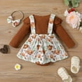 thumbnail image 2 of PatPat Ribbed Floral Baby Romper Dress Long Sleeve,Long Sleeve Bodysuits Infant Jumpsuit Clothes,0-18month, 2 of 6