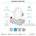 thumbnail image 7 of Luxrite 12 Pack 4 inch Ultra Thin LED Recessed Light J-Box 10.5W 5 Color Options Dimmable 750 Lumens Baffle IC Rated, 7 of 7
