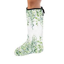 COEQINE Green Leaf Leg Cast Covers Below The Knee Leg Cast Sleeve Adult Cast Covers Removable Cast and Bandage Protector Knee Cast Sock for Women Men Seniors Size S