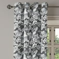 thumbnail image 3 of Ambesonne Flora Grommet Curtain, Greyscale Bloom Motifs, 50" x 54", Charcoal Grey Pale Grey, 3 of 6