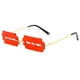 thumbnail image 1 of Gafas de sol Macarena sin montura estilo punk de hoja de afeitar para hombres y mujeres Rojo dorado, 1 of 3