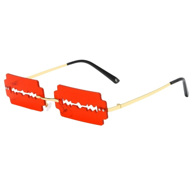 de hoja de afeitar con personalidad divertida para Rojo dorado Zulema Gafas de sol divertidas
