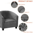 thumbnail image 3 of 2 Piece Club Chair Slipcover, Stretch Velvet Chair Armchair Slipcover Sofa Cover Slipcover Furniture Protector Soft Couch Covers with Elastic Bottom for Kids Gray, 3 of 8