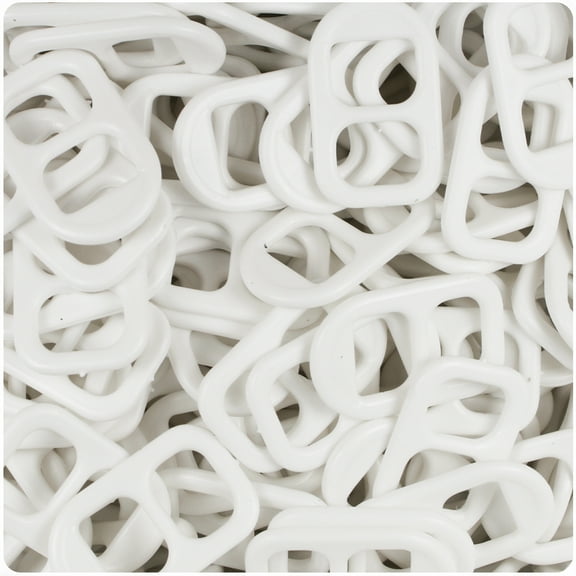 BeadTin White Opaque 25mm Plastic Soda Pop Tabs (2oz)