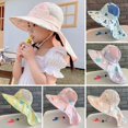thumbnail image 5 of Sombrero de Sol para bebé, gorra de cubo con silbato para niñas y niños, cubierta de oreja para cuello al aire libre, Anti UV, gorras de playa para niños, 5 of 5