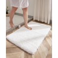 thumbnail image 5 of White Bathroom Rugs 24x48 Non Slip Fluffy Bath Mat for Bathroom Floor Washable Plush Luxury Bath Rug for Tub Soft Shaggy Absorbent Shower Sink Mat, 5 of 9