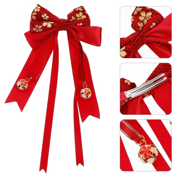 LOLIPPYY 2pcs Small Bow Clips Polypropylene Hair Barrettes for Women