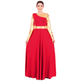 thumbnail image 4 of IDOPIP Women Liturgical Praise Dance Long Dress Metallic Bi Color Lyrical Dancewear Worship Costume, 4 of 8