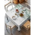 thumbnail image 6 of Teal Eucalyptus Leaves Table Cloth, Spring Floral Summer Botanical Waterproof Tablecloth for Square Tables, Reusable Washable Fabric Table Cover for Restaurant Kitchen Dining Tables 54"x54", 6 of 6